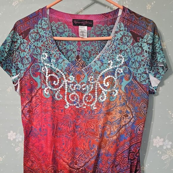 Appropriate Behavior Medium Mandala V-Neck Tee - Picture 1 of 1